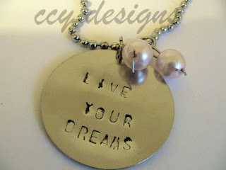 live your dreams handstamped necklace